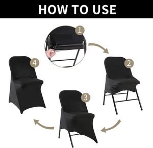 Housses de chaise extensibles en spandex blanches Reador pour événements, mariages, banquets et chaises pliantes – Vente en gros - Product Image 4