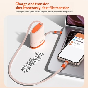Câble de données rétractable Type-C 100W 2m pour voiture/<span class=keywords><strong>bureau</strong></span>, charge rapide 60W compatible avec le transfert de données - Product Image 4