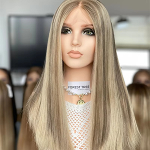 SHY 2025 peluca recta marrón Rubio de lujo para mujer Kosher para encaje europeo de longitud larga transparente cabello humano virgen 20cm - Product Image 1
