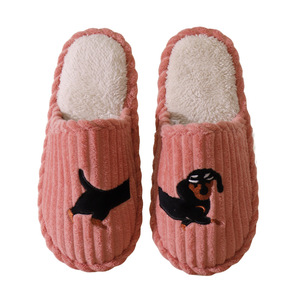 Pantuflas de casa con diseño de perro salchicha, creativas y a rayas, para ocio diario, divertidas y novedosas, 2025 - Product Image 5