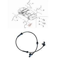 Pièces de rechange automobiles durables, capteur de vitesse de roue arrière ABS noir pour Alfa Romeo Giulia 50549132 50571606 50555508