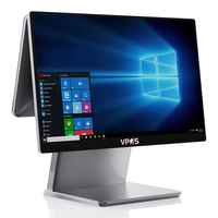 Système de point de vente tout-en-un Android en aluminium de qualité supérieure 15,6 pouces avec double écran tactile EPOS pour le commerce de détail et l'hôtellerie