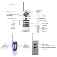 Control Remoto Inalámbrico RF de 12V, Controlador de Luz LED de Alta Potencia de 18 Teclas, Kit de Transmisión y Recepción, Control Remoto RF para Luz de Piscina