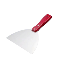 Spatule de cuisine en acier inoxydable avec manche en bois rouge durable, outil de restauration pour gril Teppanyaki, racloir à pâte et pelle