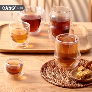 Tazza di vetro a doppia parete ad alta borosilicato all'ingrosso di alta qualità per tè <span class=keywords><strong>o</strong></span> caffè/vetro tazza di tè tazza di caffè bicchiere di vetro - Product Image 2