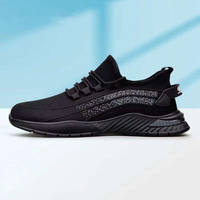 Chaussures de marche noires à semelle épaisse rehaussante, en maille respirante, décontractées, pour hommes, femmes et unisexe