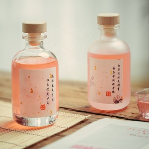 Bouteille <span class=keywords><strong>de</strong></span> liqueur en verre transparent givré avec bouchon en liège, 250ml, 375ml, 500ml - Product Image 2