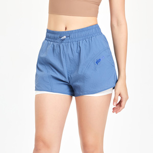 Shorts Deportivos 2 en 1 para Mujer, Cintura Elástica con Cordón, Bolsillo Lateral, Ligeros, Secado Rápido, para Gimnasio, Yoga, Correr, OEM, ODM - Product Image 2