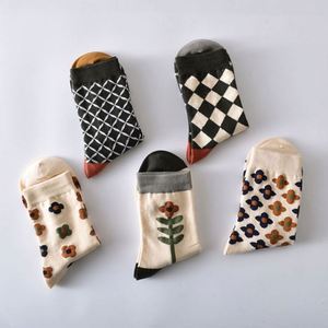 Mid-calf Cotton Flower <b>Socks</b> Crew Mid Tube <b>Socks</b> for Women Sweat Absorption Soft <b>Socks</b> - Product Image 4