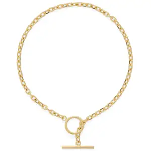 Kalung Rantai Tautan Emas Anak Perempuan, Perhiasan Kalung Rantai Dilapis 18K, Kado Liburan untuk Wanita