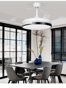 Siyah tel örgü kafes tasarımcı 56 akıllı fan tavan kare tavan vantilatörü ışık uzaktan kumanda fan ile - Product Image 5