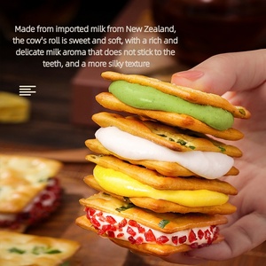 Hot bán Matcha bánh sandwich kẹo hạnh phúc bánh quy Trung Quốc Snack Bánh Quy tươi Matcha hương vị hộp đóng gói - Product Image 4