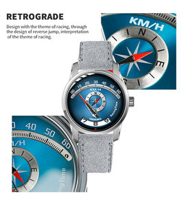 Luxury Mechanical <b>Wristwatch</b> Sw200 Automatic Wandering hours and Retrograde Minutes Design Carbon Fiber Dial Watches for men - Product Image 6