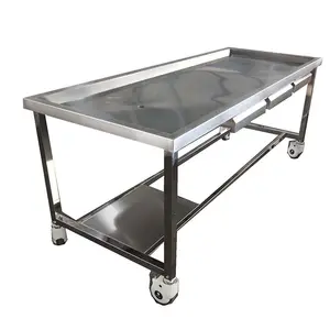 BT-SAT003 Bestran hospital Stainless steel mobile Autopsy table mortuary corpse dissection table with hole price