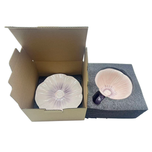 Juego de Taza y Platillo de Cerámica con Diseño Clásico, Ecológico, Apto para Horno, Estilo Floral, Capacidad de 250 ml, Pintado a Mano, Directo de Fábrica - Product Image 4