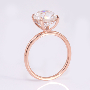 Anillo de oro rosa personalizado para mujer, joya de boda de moissanita, Diamante solitario DEF-VVS - Product Image 4