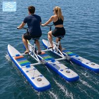 Vélo aquatique gonflable pliable Lumark pour 2 personnes, style SUP, ponton plat, cadre en aluminium haute pression, idéal pour la plage, fabriqué en Chine