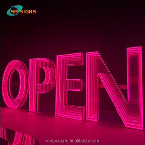 Specchio Infinito personalizzato Segno Segno Segno 3D per le imprese Personalizzato RGB Luce al Neon a binario aperto Segno di Lettere del Canale di Lettere - Product Image 2