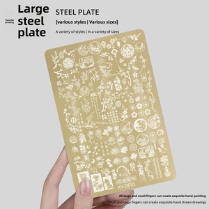 แผ่นปั๊มลายเล็บสแตนเลส ลายดอกไม้ผีเสื้อ สำหรับทำเล็บ ตกแต่งเล็บ - Product Image 4