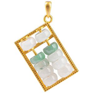 Colgante de Jadeíta Natural con Forma de Ábaco, Plata S925, Joyería para Mujer, Estilo Chino, Regalo con Certificado de Tasación D252 - Product Image 5