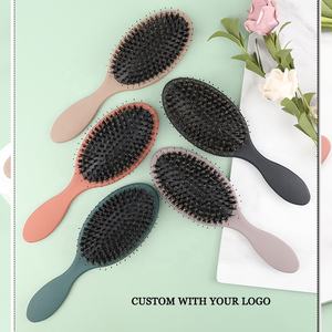 <span class=keywords><strong>Brosse</strong></span> démêlante de haute qualité avec logo personnalisé, coussin en forme de pagaie, poils doux, brosses à cheveux pour cheveux bouclés, épais, humides ou secs, peigne de salon, ventilation - Product Image 5