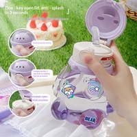 Gourde à paille pour enfants, unisexe, design créatif, grande capacité, mignonne, portable, pour étudiants, avec bandoulière