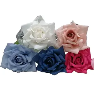 Rosas de seda artificiales de alta calidad con tacto real, flores decorativas para banquetes, flores para bodas