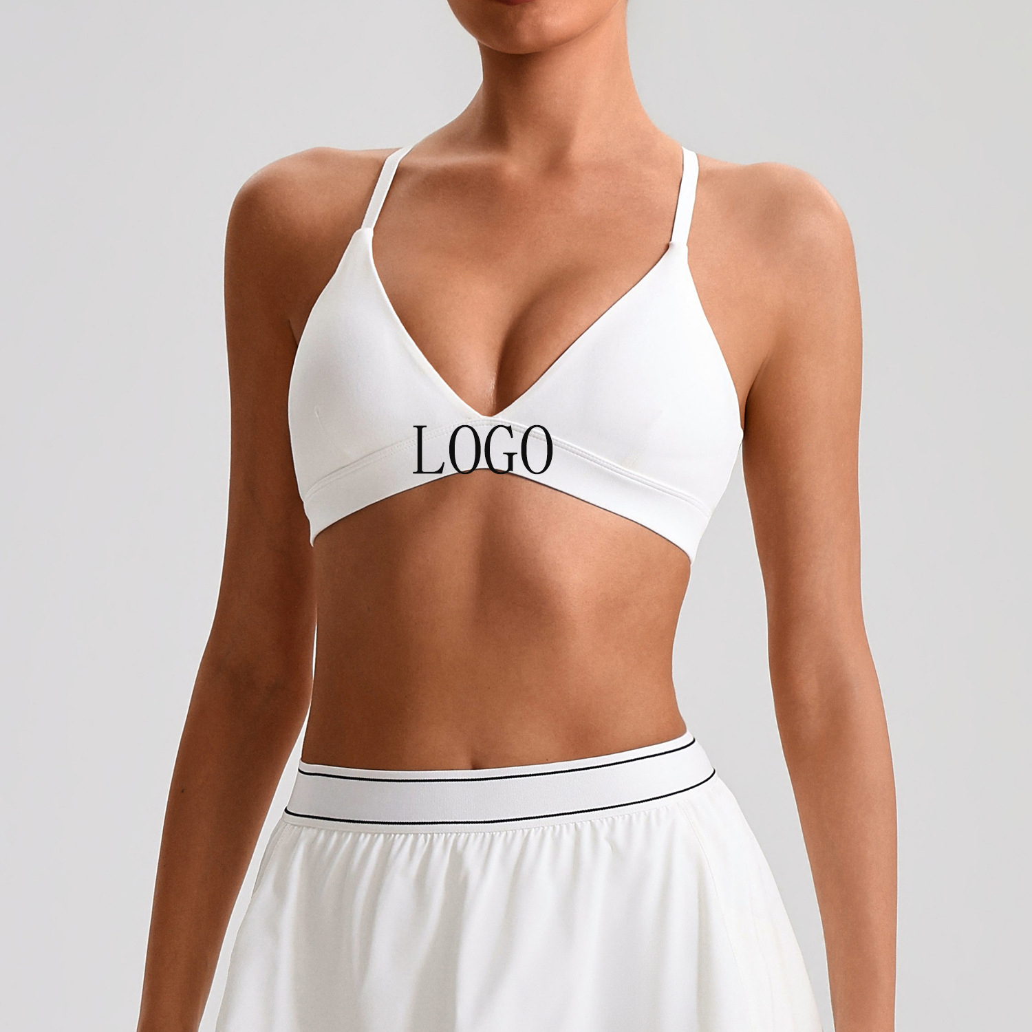 Sports Bra Camisole Cross Adjustable Shoulder Straps Fitness Yoga Wear Nude Wearing Outside Fitness Tight Running Sportswear