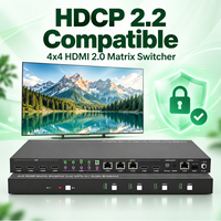 DQINFOS 4x4 Seamless untuk Matrix Switcher dengan 3 Receiver Video Wall Controller 4K60Hz EDID HDR Metal WEB GUI Perintah API