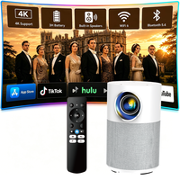 Projecteur Portable 4K 8 Go Android 14 H2, 720P, 200 Lumens ANSI, Batterie 5000 mAh, Mise au Point Électrique, TYPE C, Pavé Tactile, Courte Portée - Vente Flash