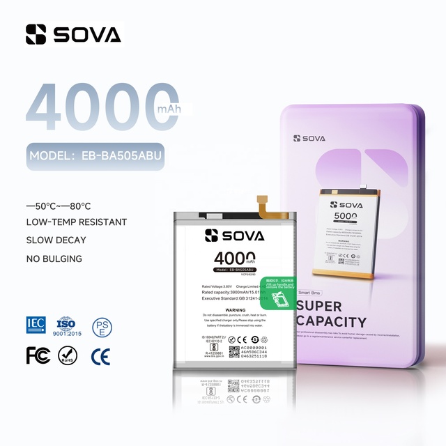 SOVA OEM Factory Custom EB-BA505ABU Mobile Phone Battery for Samsung Galaxy A20 for Samsung A20 A30 A50 A30S A50S Battery