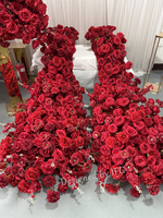 IFG kunden spezifischer künstlicher seiden roter Wasserfall-Blumen läufer für Hochzeits tisch dekoration