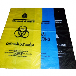 Sacs en plastique pour déchets biorisques et sac à ordures pour risques biologiques d'hôpital sac plat en PE-BD - Product Image 4