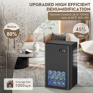Deshumidificador Eléctrico Portátil Automático para el Hogar con Pantalla Táctil, Tanque de Agua de 2L, Bajo Nivel de Ruido, para Uso en Autocaravanas y Hogares - Product Image 1