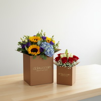 Boîte à fleurs en carton ondulé à 3 couches en matériaux recyclés haut de gamme, durable, pour la livraison de fleurs, boîte à emporter pour fleuristes, boîte à bouquet à emporter en papier