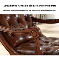Fauteuils à bascule en bois de style campagnard américain de luxe pour adultes - Grand fauteuil inclinable multifonctionnel pour salon intérieur