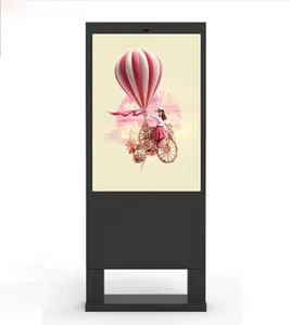 65 Inch Floorstand Outside Ad Machine Touchable Lcd Ad Display Screen For Advertising Outside High Bright Ad Digital Signage