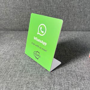 Tampilan tegakan meja NFC PVC akrilik kustom untuk restoran Menu Google ulasan kode QR rak pajangan di Linkedin - Product Image 6