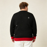 Pull en tricot pour homme Odm Oem avec patch renne et Père Noël en crochet pour Noël