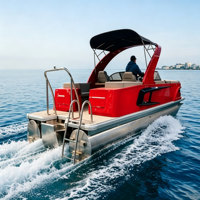 Bateau ponton Kinocean 27 pieds, série sport, bateau de luxe en fibre de verre avec double console pour l'Australie et les États-Unis