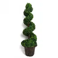 Árbol artificial de boj resistente a los rayos UV para decoración de jardín, bonsái en espiral, Palma artificial, para exteriores, boda