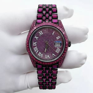 Entièrement glacé diamant montre automatique Moissanite montre bijoux solides montre pour unisexe bijoux de mode - Product Image 1