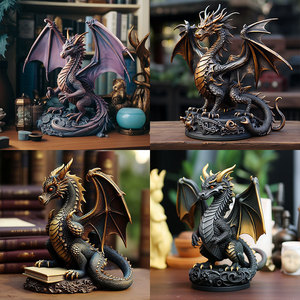 Figurine en résine Dragon Knight, décoration de bureau fantastique, cadeau de collection pour adultes de plus de 12 ans - Product Image 3