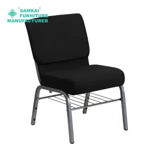 SK-YHY-E002 Durable Metal Frame Church Chair Stackable Interlocking Worship Seating Wholesale USA Quality Auditorium Furniture