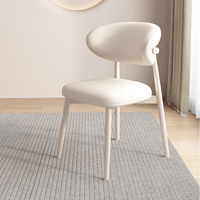 Chaises de Salle à Manger Haut de Gamme Luxe Moderne pour Restaurant, Hôtel, Cuisine, Café – Lot de 4, 6 ou 8 – Bois Massif, Cuir Beige, Design Nordique Intérieur
