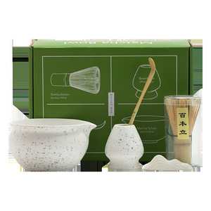 Meilleure vente sur Amazon kit de matcha support de fouet en céramique bol Chasen brosse à thé thé <span class=keywords><strong>japonais</strong></span> set de matcha personnalisé - Product Image 1