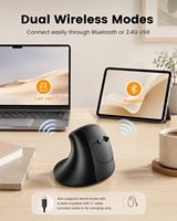 INPHIC X9 Pro Mouse Nirkabel Vertikal Ergonomis 12800 DPI Isi Ulang 2.4G Tipe-C  Mouse Klik untuk Terapi Carpal Tunnel Laptop MacPC