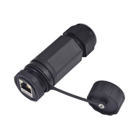 M25 RJ45 CAT6A Abgeschirmter Dickwandiger Wasserdichter Gerader Steckverbinder mit Schutzkappe und Staubschutz