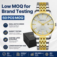 Montre analogique de mode à faible MOQ, 50 pièces, échantillon pour test de première vente, logo personnalisé, marque privée, montre couple