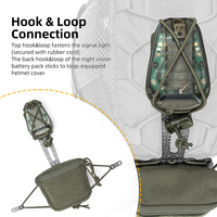 IDOGEAR Boîte de rangement pour batterie NVG en nylon pour casque tactique, vert Ranger, système de rétention réglable en forme de T avec contrepoids